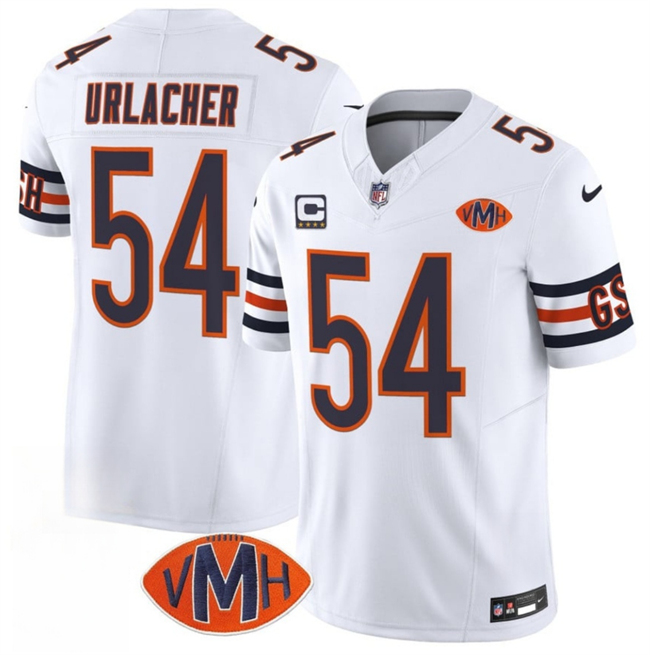 Men's White Chicago Bears #54 Brian Urlacher 2025 F.U.S.E. With 4-Star C Patch VMH Patch Vapor Untouchable Limited Stitched Football Jersey